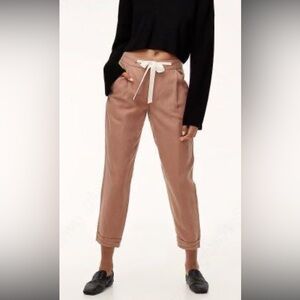 Wilfred Cropped Drawstring Trousers in Dusty Rose